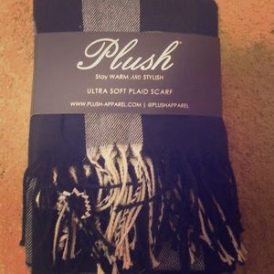 Plush ultra soft plaid scarf